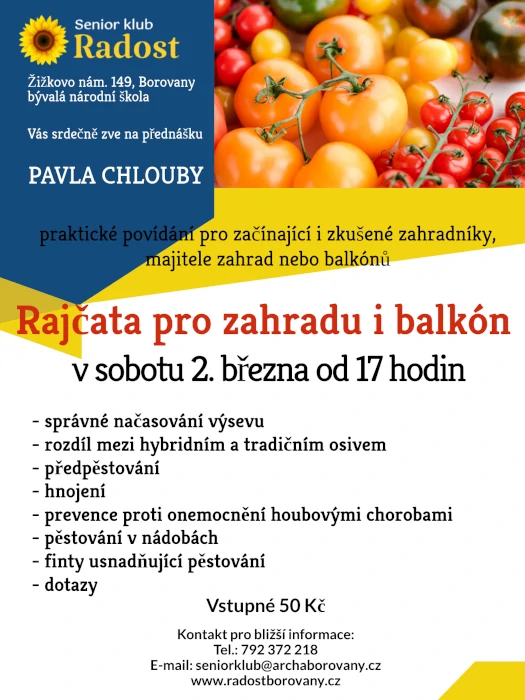 Pozvánka na přednášku o rajčatech